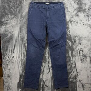 Boglioli Chino Trousers Men 48 Navy Blue Cotton Lycra Made in Italy Smart Casual